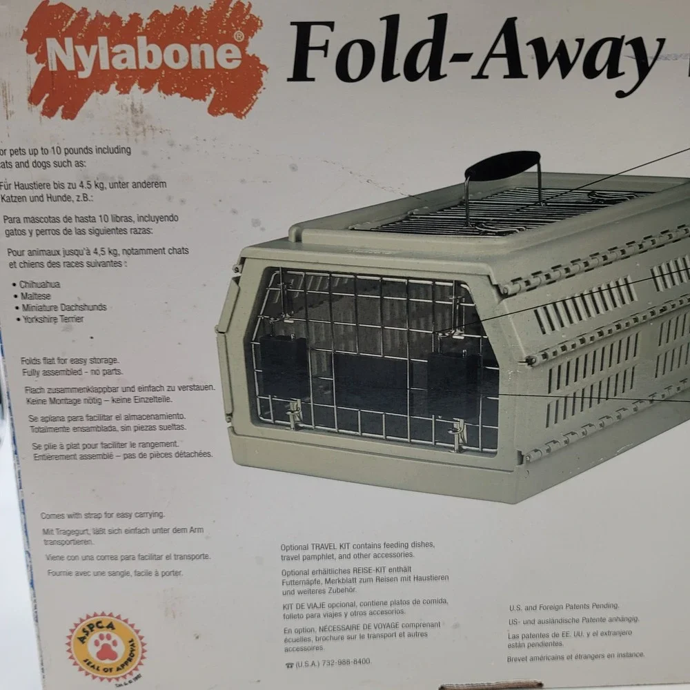 VTG Nylabone Fold-Away Pet‎ Carrier New Old Stock Small Dog Cat Travel Crate 10#